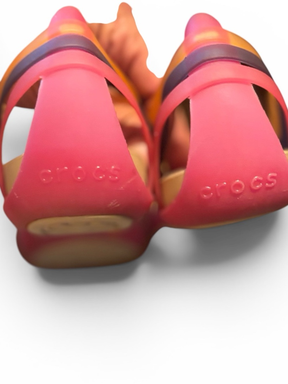 Crocs Isabella Huarache Sandals Multi-Color Strappy Rubber Sandal Women’s 11 - Picture 4 of 9
